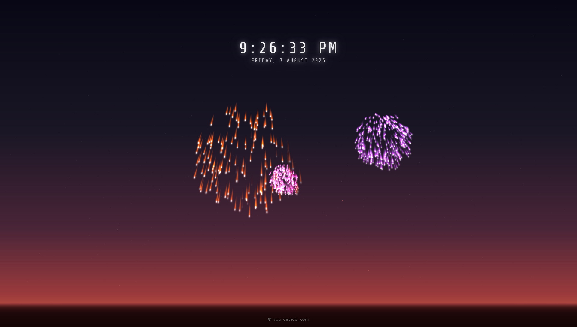fireworks clock